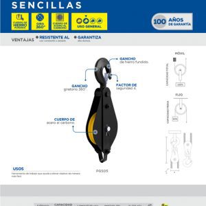 Polea giratoria 5", 3 Kg Surtek