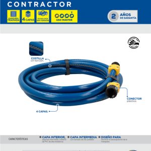 Manguera para jardín contractor con conector plástico 1/2", 6 m Surtek
