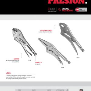 Pinza de presión de 4" nariz larga Urrea