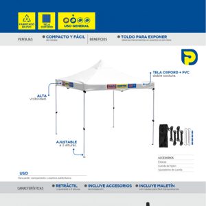 Juego de toldo plegable 3 x 3 m, 2 piezas Surtek