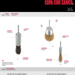 Carda copa trenzada alambre delgado 1-1/8" x 0.35 mm con zanco 1/4" Urrea
