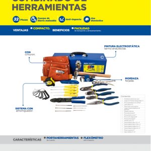Juego combinado de herramienta 32 piezas, con caja metálica Foy