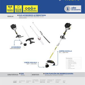 Desbrozadora a gasolina multifunción 16.3" 35 cc Surtek