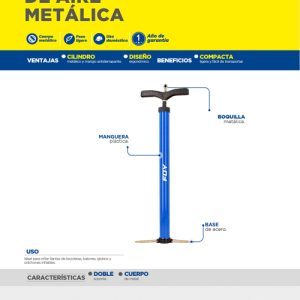 Bomba de aire con cilindro metálico 22" Foy