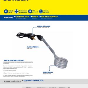 Calentador de agua 25 Lt, 1100 W Foy