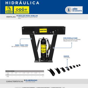 Dobladora hidráulica para tubo de 1/2" a 3", 16 ton Surtek