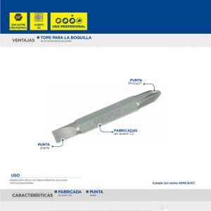 Punta doble Phillips #2 y plana 9/32" para destornillador hexágono de 1/4", 2" 5 piezas Surtek
