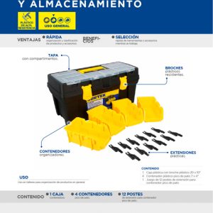 Juego de cajas portaherramientas plásticas, 6 piezas Surtek