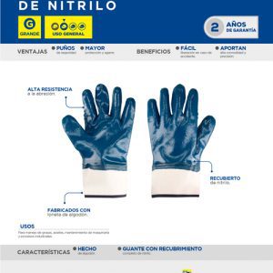 Guantes de algodón con recubrimiento de nitrilo unitalla Surtek