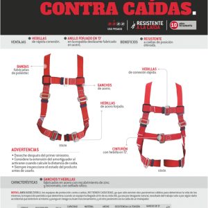 Arnés de seguridad contra caídas con cinturón, talla 40-44 Urrea