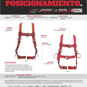 Arnés de seguridad de posicionamiento con cinturón, talla 40-44 Urrea