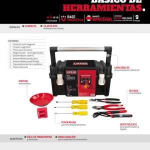 Juego combinado de herramienta 9 piezas, con caja plástica Urrea