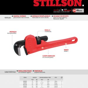 Llave stillson de hierro maleable de 60" Urrea