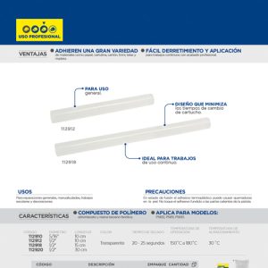 Barra de silicón 5/16" x 10 cm, 12 piezas en blíster Surtek