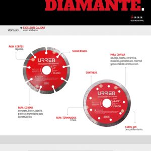 Disco de diamante continuo, 4-1/2" Urrea
