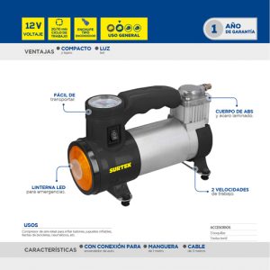 Compresor de aire 150PSI, 12V Surtek