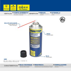 Lubricante para cadena 400 ml Surtek