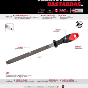 Lima triangular con mango bimaterial 7" Urrea