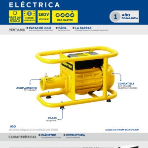 Vibradora de concreto eléctrica 1.5 HP Surtek