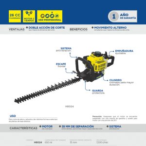 Cortasetos a gasolina 26 cc Surtek
