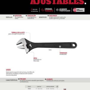 Llave ajustable fosfatizada 24" Urrea