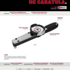 Torquímetro de carátula cuadro de 3/8", 0-300 in-lb Urrea