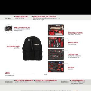 Juego combinado de herramienta 39 piezas, con mochila Urrea