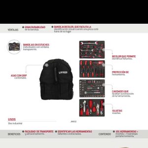 Juego combinado de herramienta para mecánico 102 piezas, con mochila Urrea