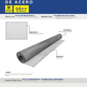 Malla para mosquitero de acero galvanizado 0.92 x 11 m Surtek
