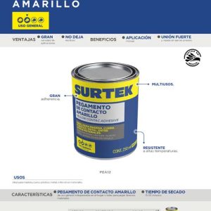 Pegamento de contacto amarillo 250 ml Surtek