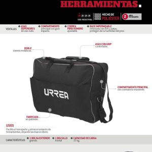 Portafolio portaherramientas de poliéster 15" x 8" x 20" Urrea