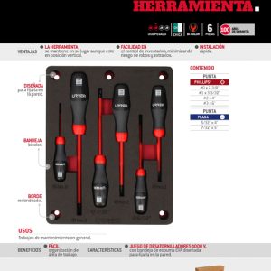 Juego de destornilladores con mango 1000 V combinados 6 piezas, CH171P-C Urrea