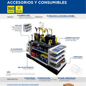 Góndola con herramientas neumáticas y accesorios, 360 piezas Surtek