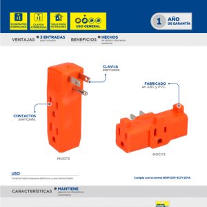 Multicontacto de pared tipo "Y" 3 entradas Surtek