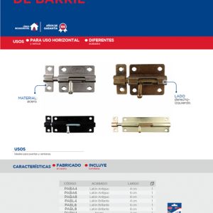 Pasador de sobreponer tipo barril acabado latón negro, 8 cm Lock