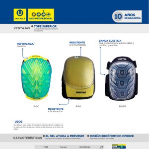 Rodilleras de gel y PVC Surtek